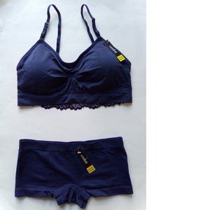 Coobie 2-Piece Lace Back Bra & Boyshort Panty Set
